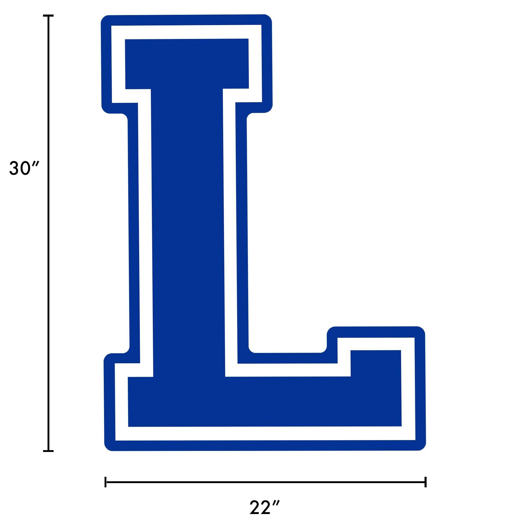 Royal Blue Collegiate Letter (L) Corrugated Plastic Yard Sign, 30in ...